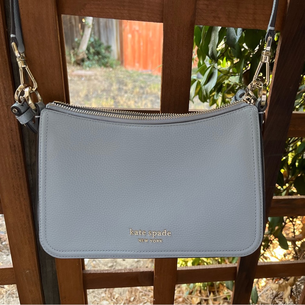 Kate Spade Light Dusty Blue Crossbody Handbag Purse